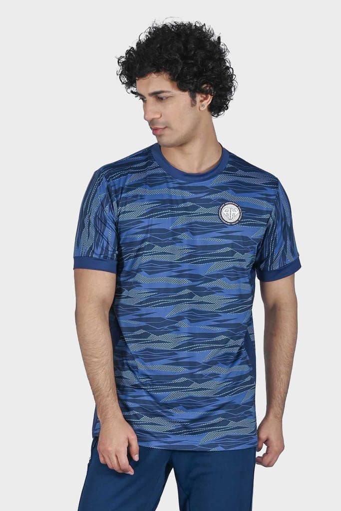 Blue Camo Crew Neck