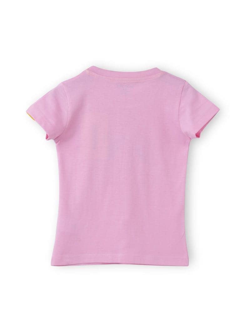 Girls T shirt Cotton Bon Bon Pink Rainbow and Cloud view 4