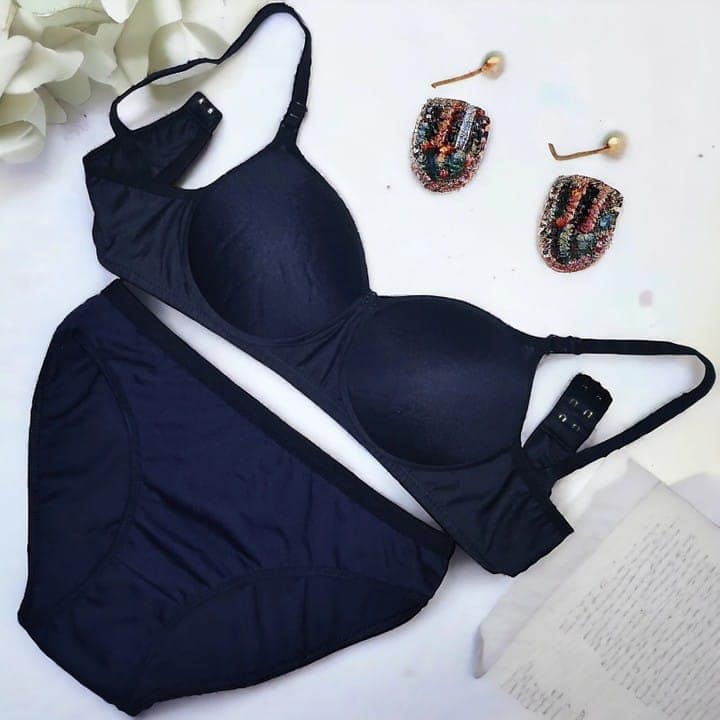 SVAHA Women’s Solid Light Padded Hosiery Bra & Panty Set Pack of 3 | Soft Stretch Lingerie Combo | Everyday Comfortable Innerwear | Sizes 28–40 | view 2