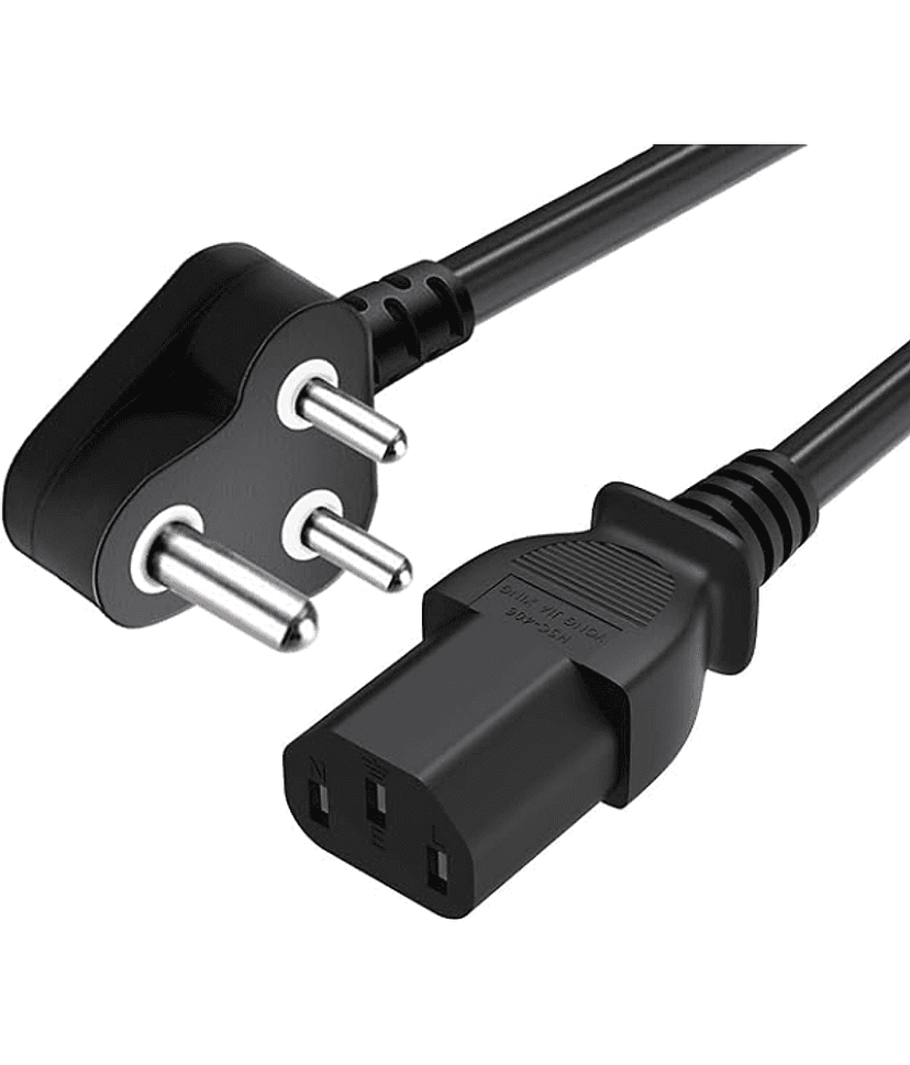 1.5m Power Cord 3 Pin Power Supply For Pc, Montior, Printer - Black