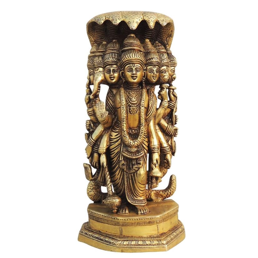 Brass Vishnu Dashavatara Murti � Traditional Brass Religious Decor, Height : 13 Inch (BSMAS1708 F) view 2