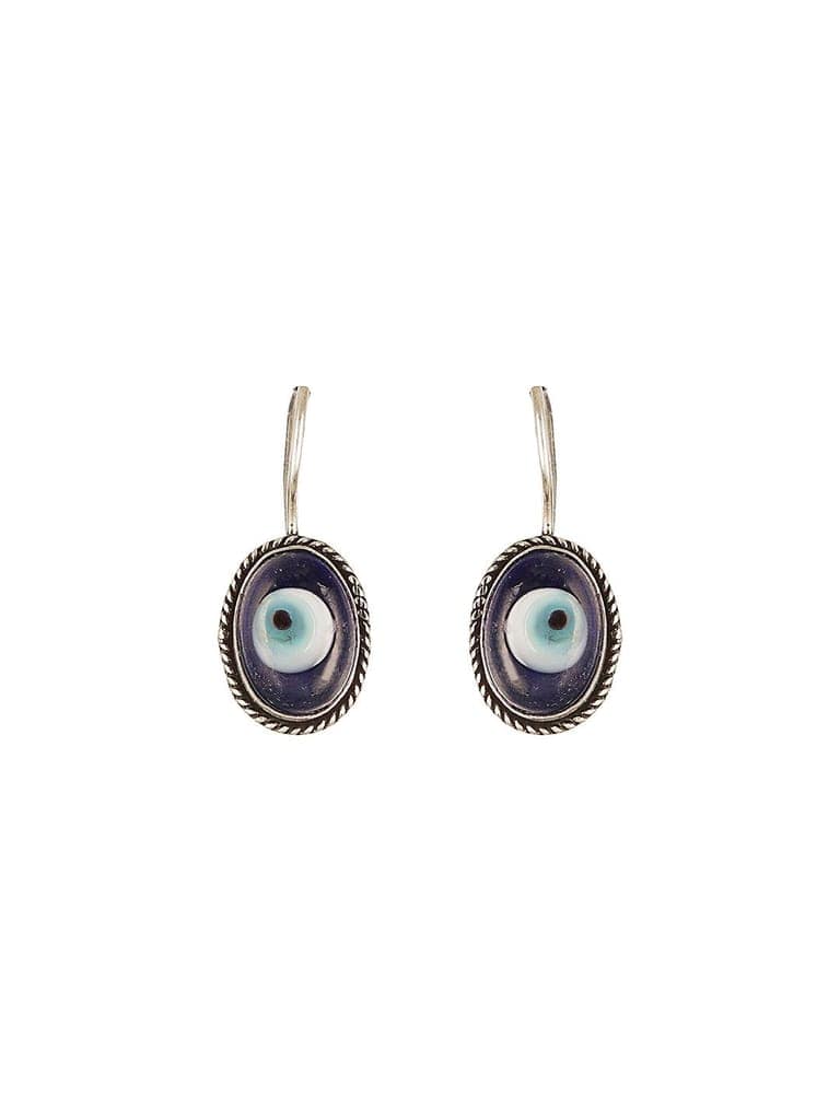 Silver Oxidised Toned Evil Eye Minimal Dailywear Pendant Jewellery Set view 5