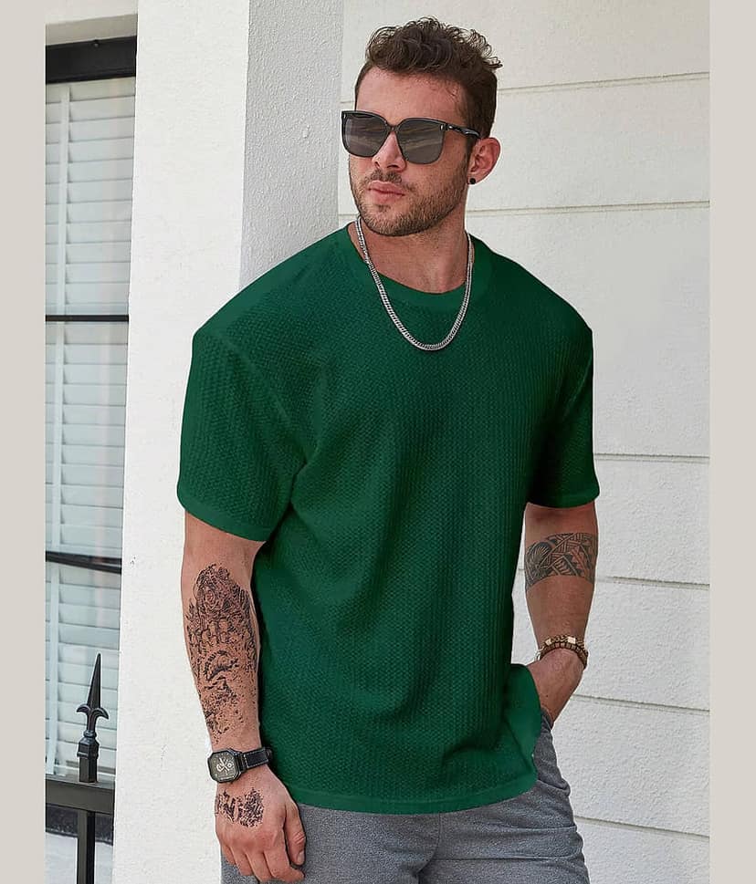fashion and youth Pack of 1 Cotton Blend Oversized Fit Men's T-Shirt ( Black )