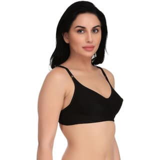Empisto Branded Black,Skin Color Cotton Fabric Bra view 2