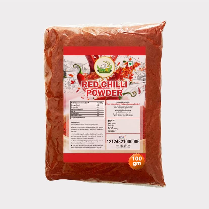 Pure Red Chilli Powder 100gm by Arms Krishi - Spicy, Vibrant & Authentic. view 3