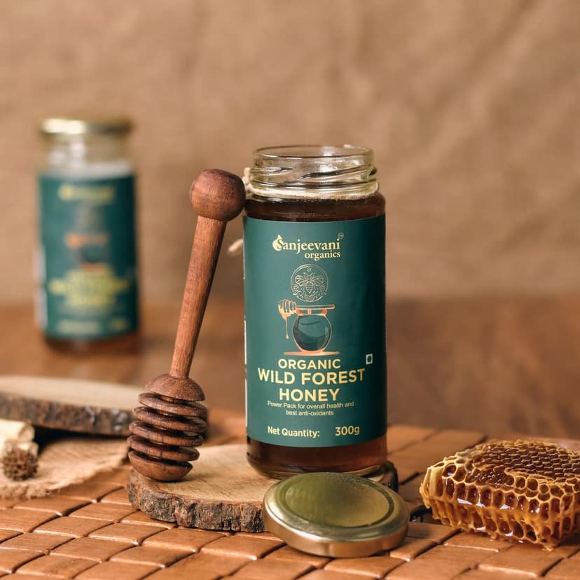 Sanjeevani Organics Organic Wild Forest Honey – Unprocessed, No Additives, Multi Floral, 300g Glass Jar | Premium Quality Honey view 4