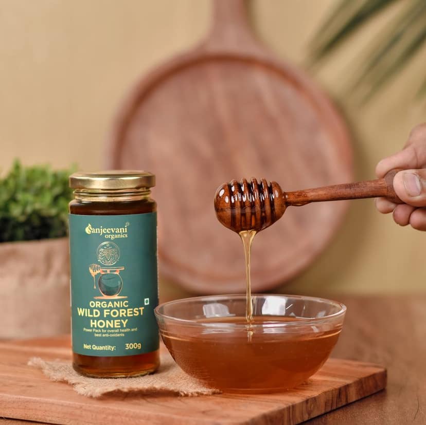 Sanjeevani Organics Organic Wild Forest Honey – Unprocessed, No Additives, Multi Floral, 300g Glass Jar | Premium Quality Honey view 6