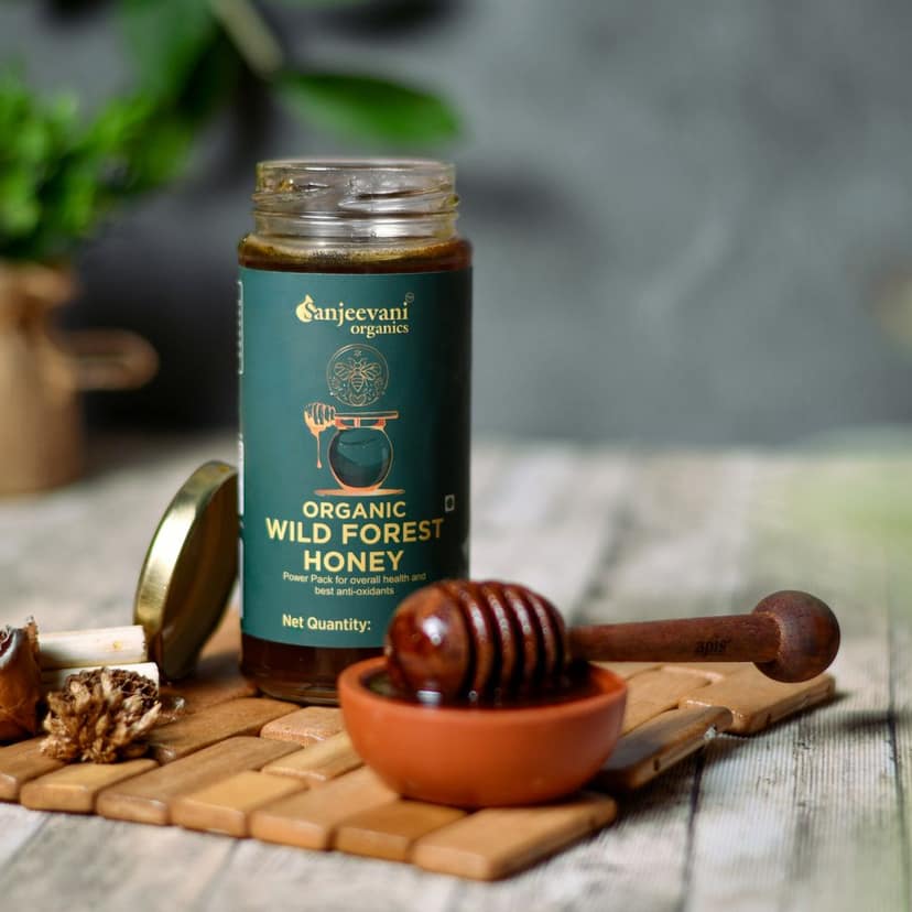Sanjeevani Organics Organic Wild Forest Honey – Unprocessed, No Additives, Multi Floral, 300g Glass Jar | Premium Quality Honey view 7