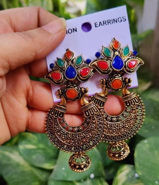 Pinapes Handcrafted Flower Jhumka Earrings – Set of 2