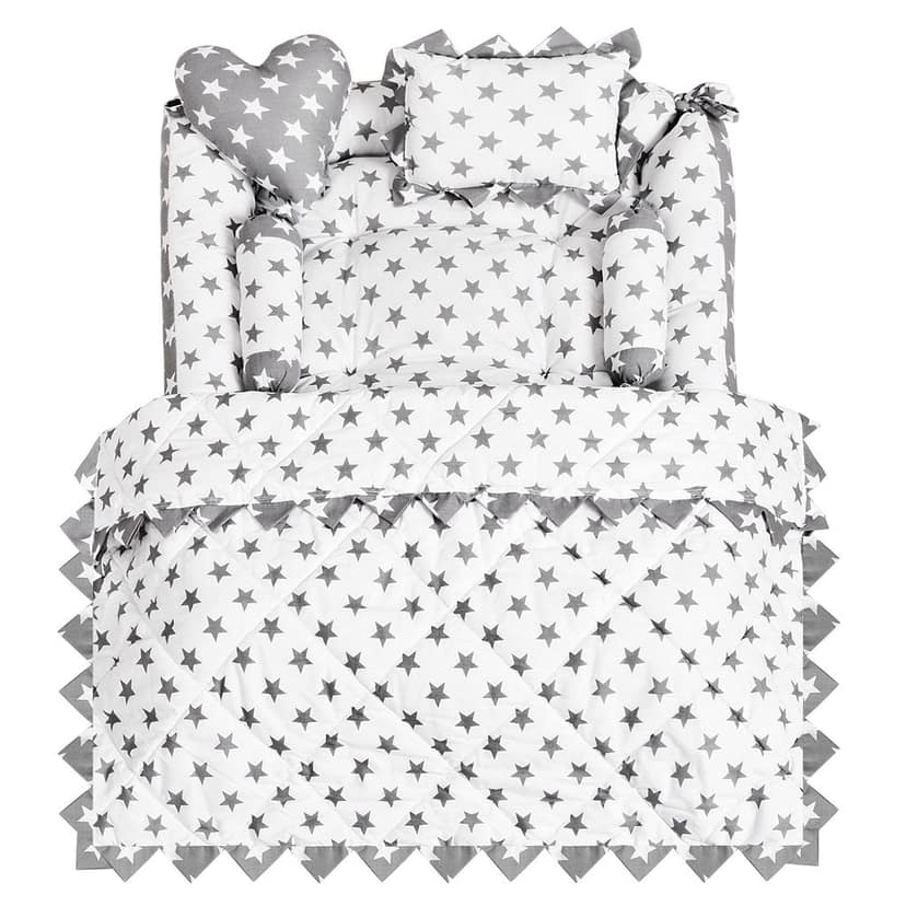 LOREM 4 Pillows & Square Shape Cotton Baby Bed for 0-1 Year BB12-15 view 2