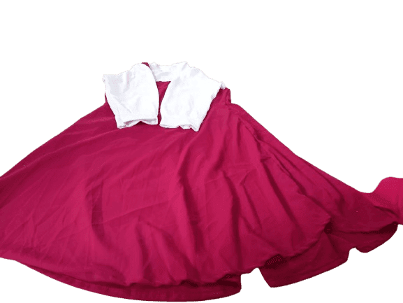 Red and White Long Sleeve Dress