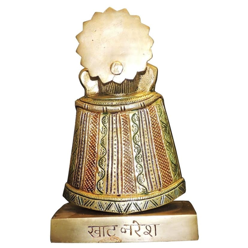 Brass Khatu Shyam Murti � Handmade Brass Spiritual Home Decor, Height : 8.5 Inch (BSMAS1305 G) view 3