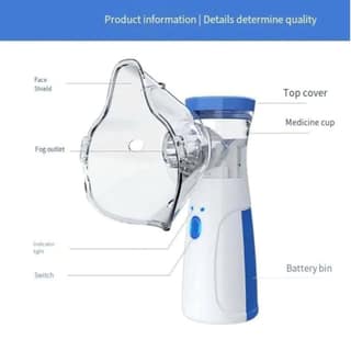 Portable Mesh Nebulizer for Adults & Kids | Ultrasonic Handheld Mini Nebulizer Machine, Silent Steam Inhaler for Asthma, Cough & Respiratory Care (Home & Travel Use)