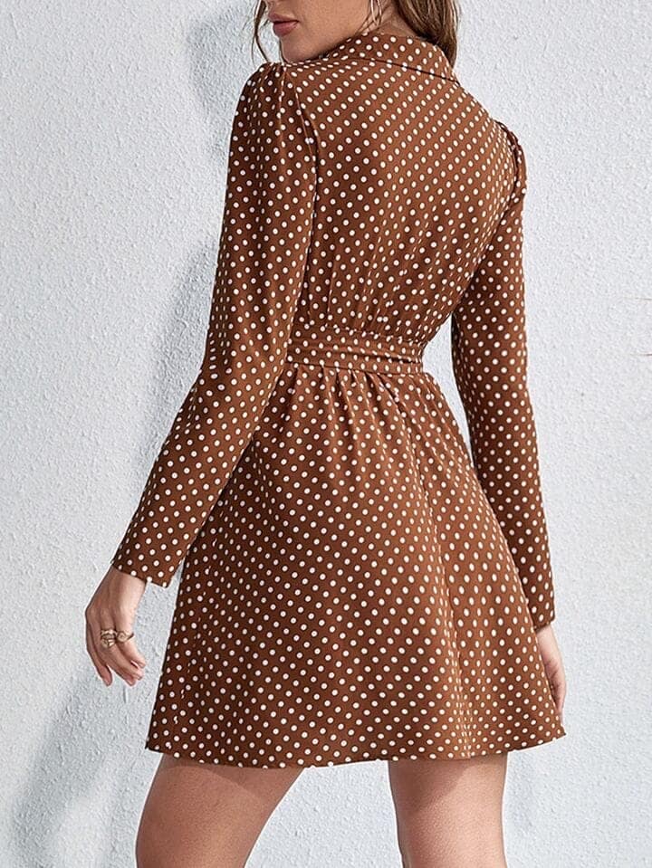 Elchic Polka Dot A-line Belted Dress view 2