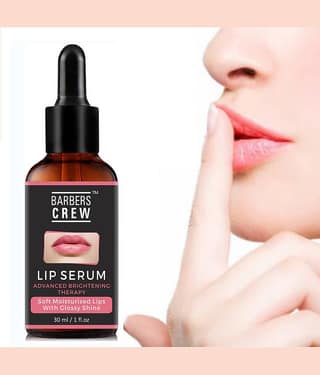 Barbers Crew Pink Lip Serum - Advanced Brightening Therapy for Soft, Moisturised Lips With Glossy & Shine- Face Serum 30 mL