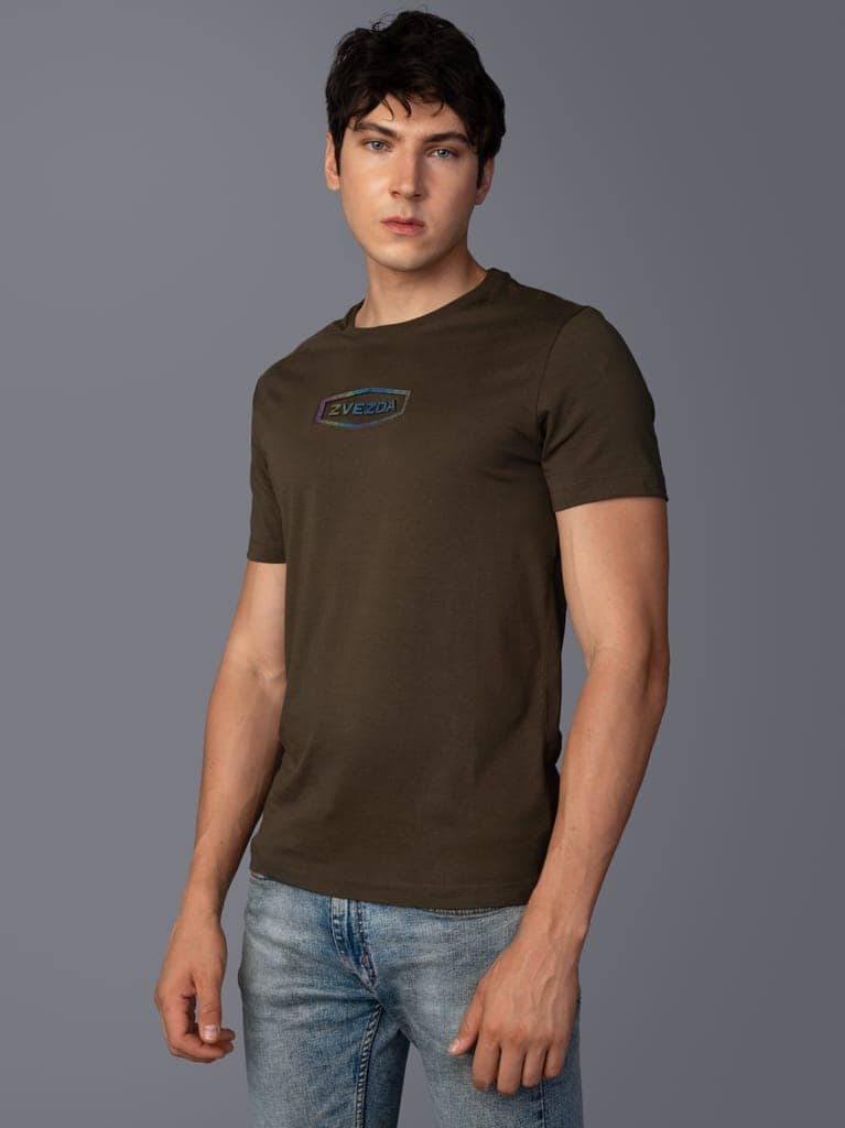 Men’s Trendy Pure Cotton European Fit Branded T-Shirt for Men-Dark Green view 4