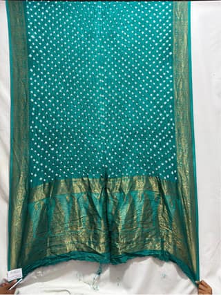 Kala Sanskruti All Over Rama Green Color Art Silk Bandhani Saree 6.5M with Blouse Piece Elegant Traditional Wear Bridal Unique Saree for Women