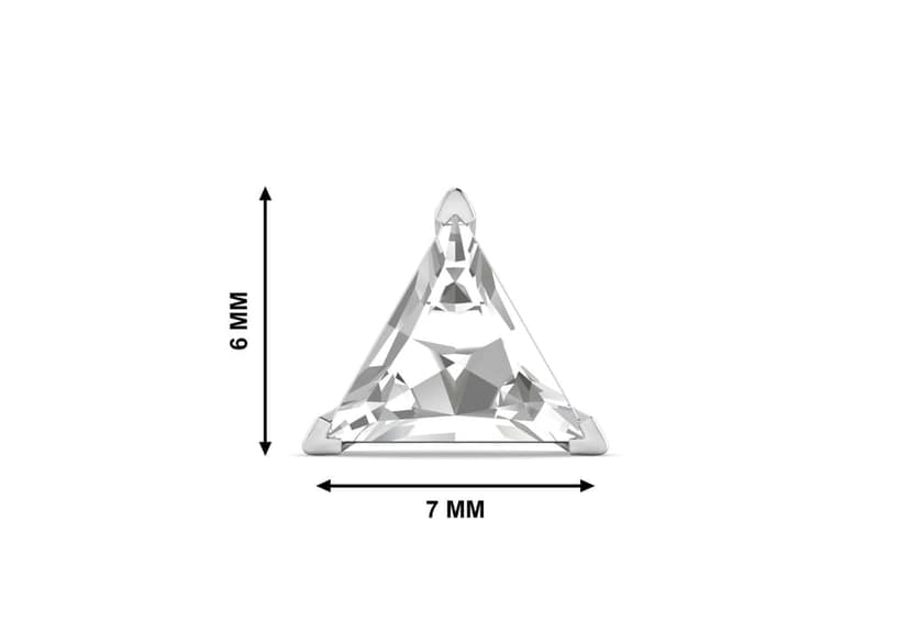 Triangle Solitaire CZ Ear Stud For Him (1 Pc Only) view 8