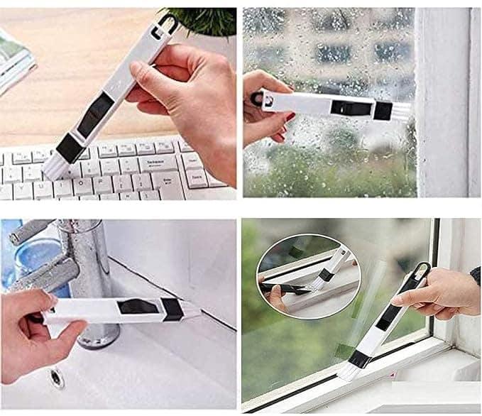 Combo of Window Groove Frame Cleaning Brush and Dust Cleaning Brush for Window Slot Keyboard with Mini Dustpan Door Track Cleaning Brushes Dust Cleaner Tool for All Corners Edges and Gaps view 5