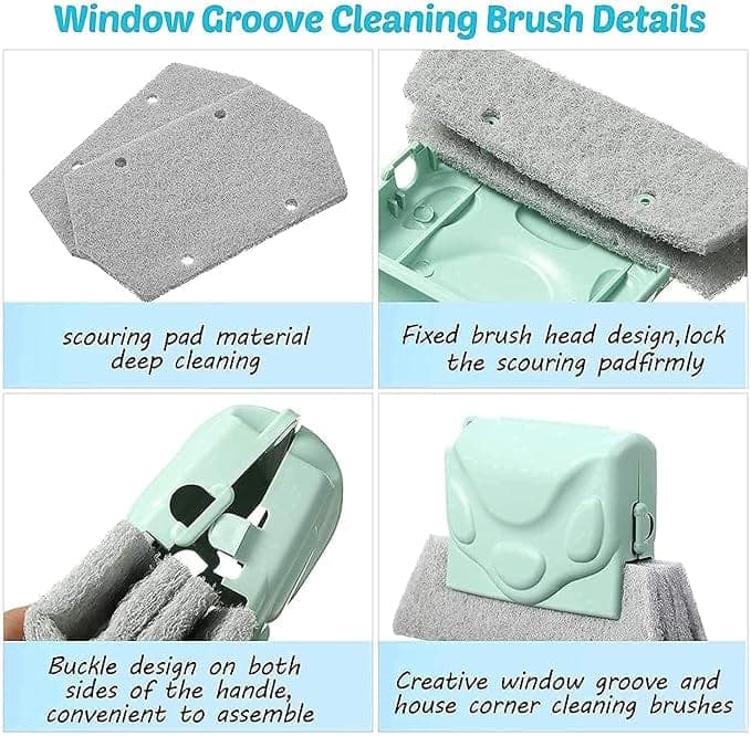 Combo of Window Groove Frame Cleaning Brush and Dust Cleaning Brush for Window Slot Keyboard with Mini Dustpan Door Track Cleaning Brushes Dust Cleaner Tool for All Corners Edges and Gaps view 6
