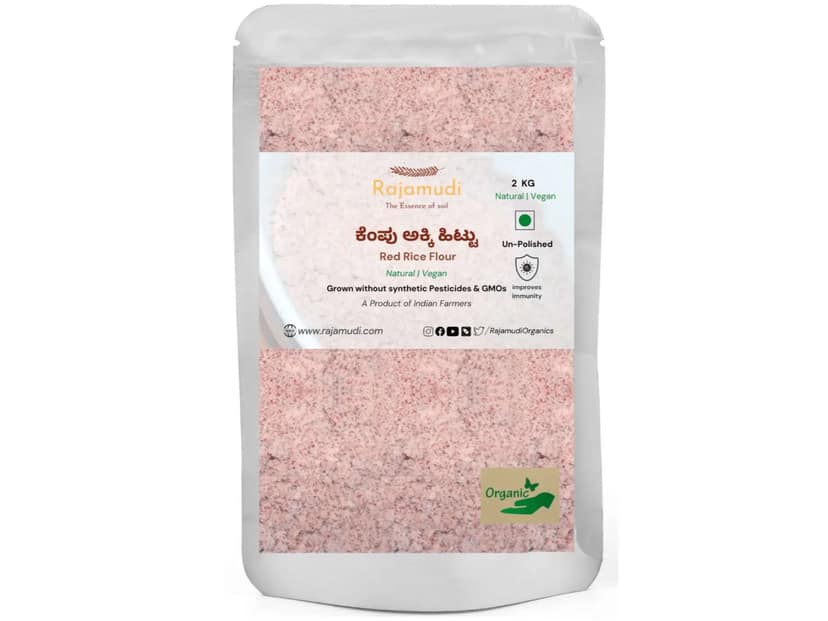 Rajamudi Organics Organic Unpolished Red Rice Flour - 2 Kilogram