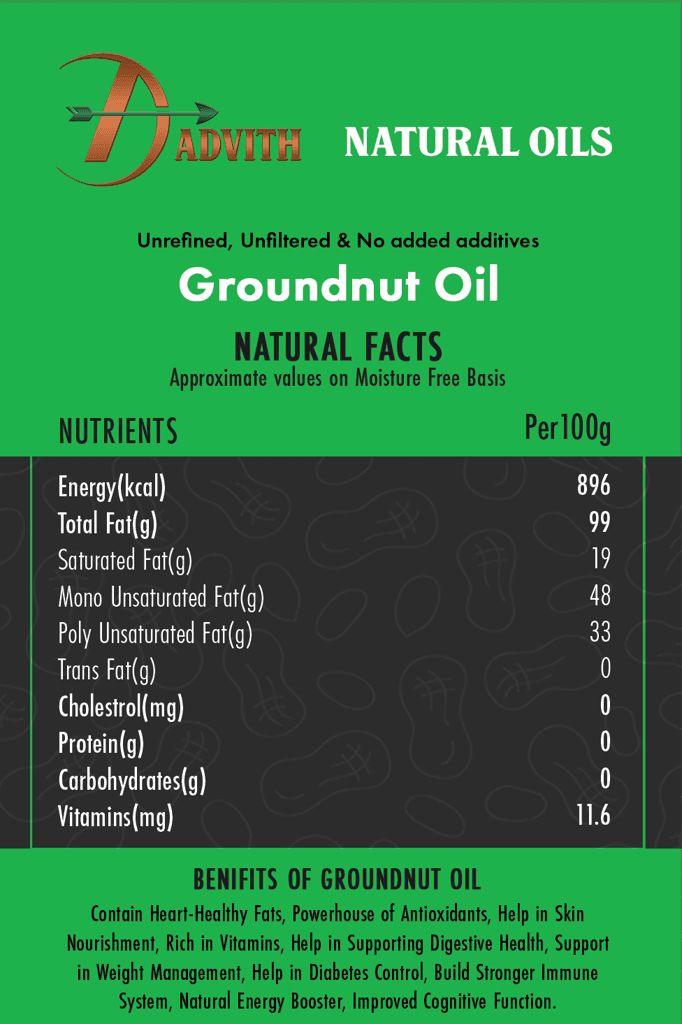 Advith Natural Wood/Cold Pressed Groundnut oil 1 Liter view 4