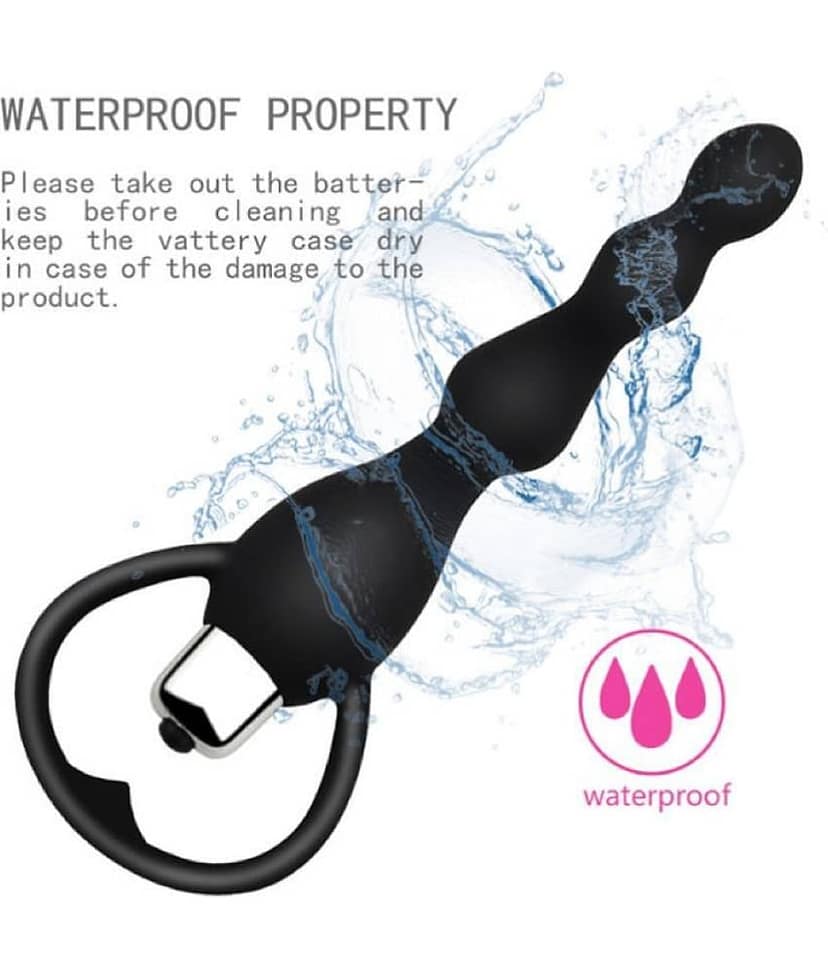 Vibrating Anal Beads - Flexible Silicone Anal Sex Toy Bulet Vibrator for Men, Women and Couples By Knightriders view 2