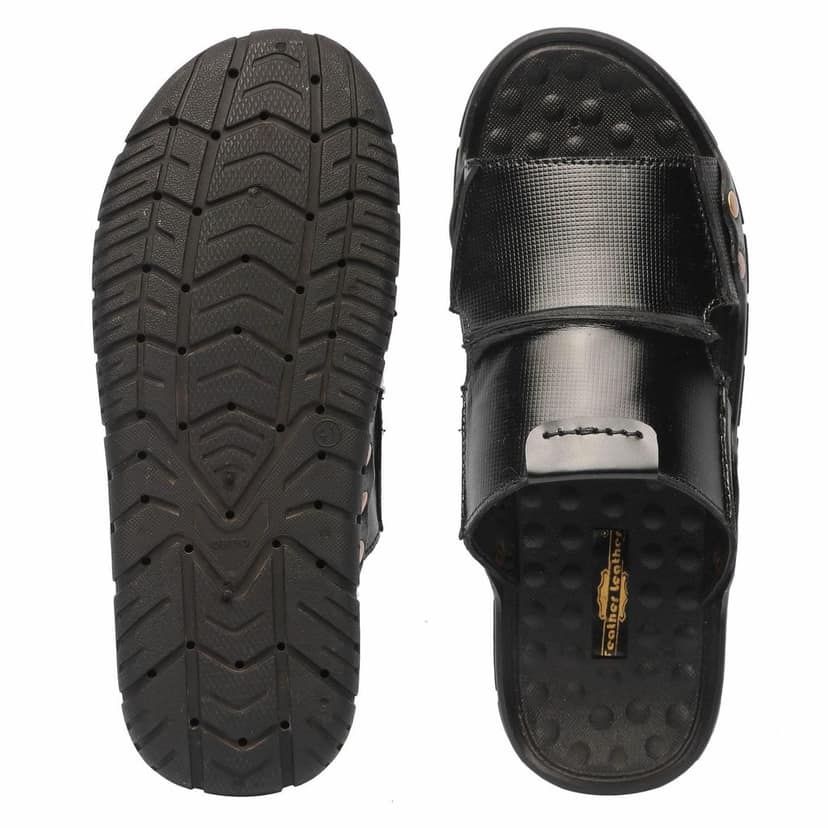 FEATHER LEATHER Genuine Leather Men's Flip-Flops Casual Slippers Daily Use Flip Comfortable Everyday Footwear view 4