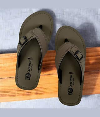 Cozy Wear Brown Men's Thong Flip Flop