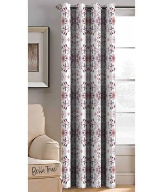 BELLA TRUE Abstract Printed Semi-Transparent Eyelet Curtain 9 ft ( Pack of 1 ) - Multicolor