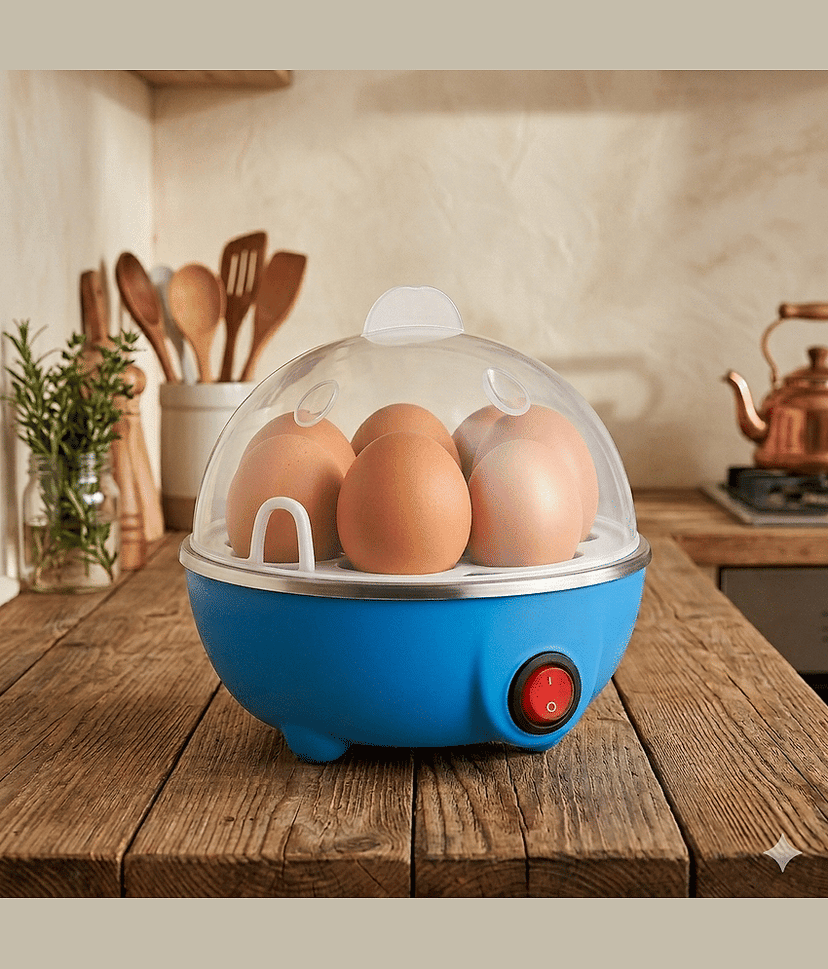 Electric Egg Boiler, Egg Poacher for Steaming, Cooking, Boiling & Frying, Egg Cooker (Blue, Multicolor, 7 Eggs) view 2