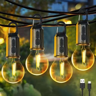 Camping Lamp Pack of 3 Rechargeable LED Bulb Light with Type-C Fast Charging, Modes High Low SOS, Hanging Hook, Portable Emergency Light for Camping, Tent, Hiking & Home