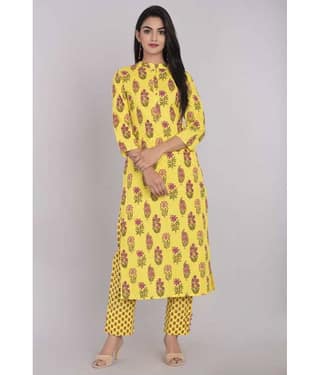 Kbz Cotton Kurti With Pants - Stitched Suit