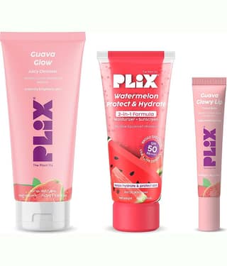 The Plant Fix Plix Guava Cleanser & Watermelon dual sunscreen & Guava lip tinted balm (3 Items in the set)