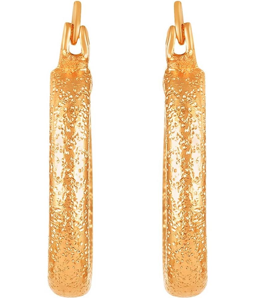 LUV FASHION Rose Gold Hoops Earrings ( Pack of 1 ) view 2