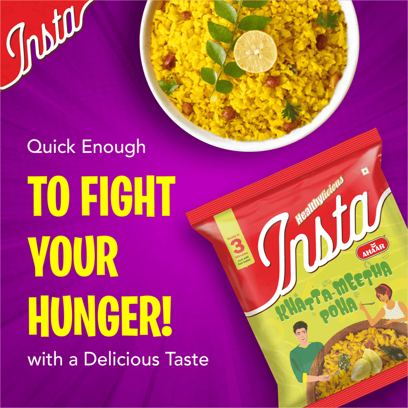 INSTA AHAAR Masala Poha - Pack of (60g Each) | Ready-to-Eat | Instant Snack view 3