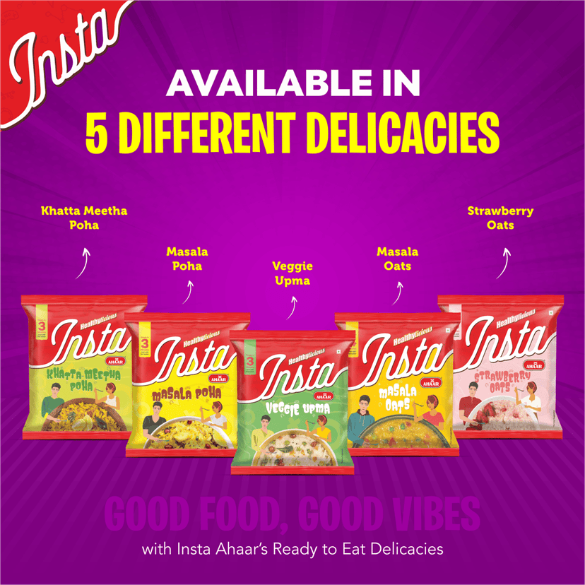 INSTA AHAAR Masala Poha - Pack of (60g Each) | Ready-to-Eat | Instant Snack view 7