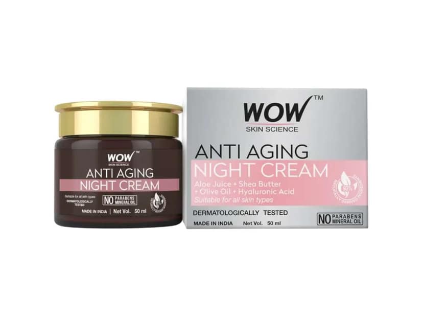WOW Anti Aging Night Cream - For All Skin Types - 50 ml