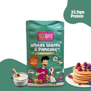 Healthy Waffles Wheat Waffle & Pancake Mix (200g) | Vanilla Flavour | Zero Maida & Sugar | Quick Breakfast