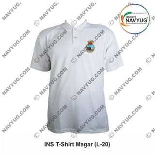 ArmyNavyAir INS Magar T-Shirt (XXL) | Premium Polo with Navy Insignia | Casual & Defence Wear
