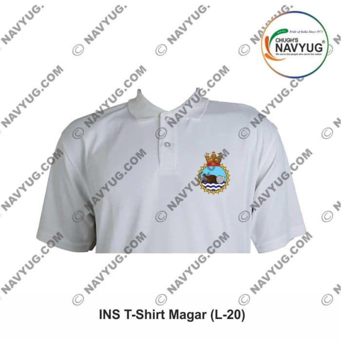 ArmyNavyAir INS Magar T-Shirt (XXL) | Premium Polo with Navy Insignia | Casual & Defence Wear view 2
