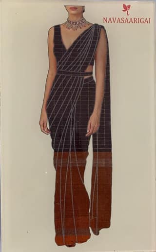 NVDHDSS039-Dark Brown And Orange Color Check
