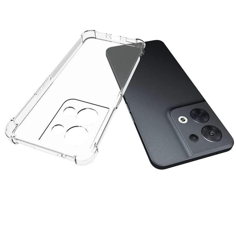USTIYA Case for Oppo Reno 8 5G Clear TPU Four Corners Protective Cover Transparent Soft funda view 3