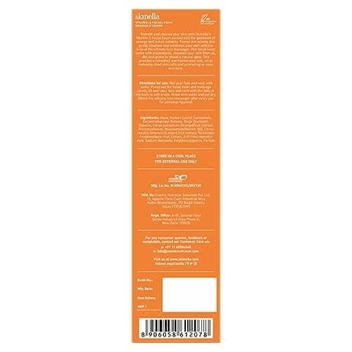 Skinella Vitamin C Facial Foam Orange Lemon Brightening with Built-In Face Brush for Deep Cleansing - No Parabens, Sulphate, Silicones & Color, 100 ml view 4