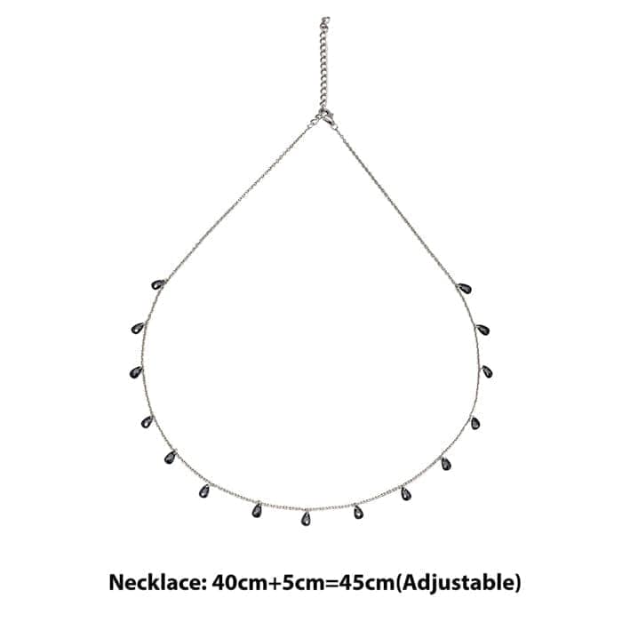 Silver Black Crystalized Necklace view 4