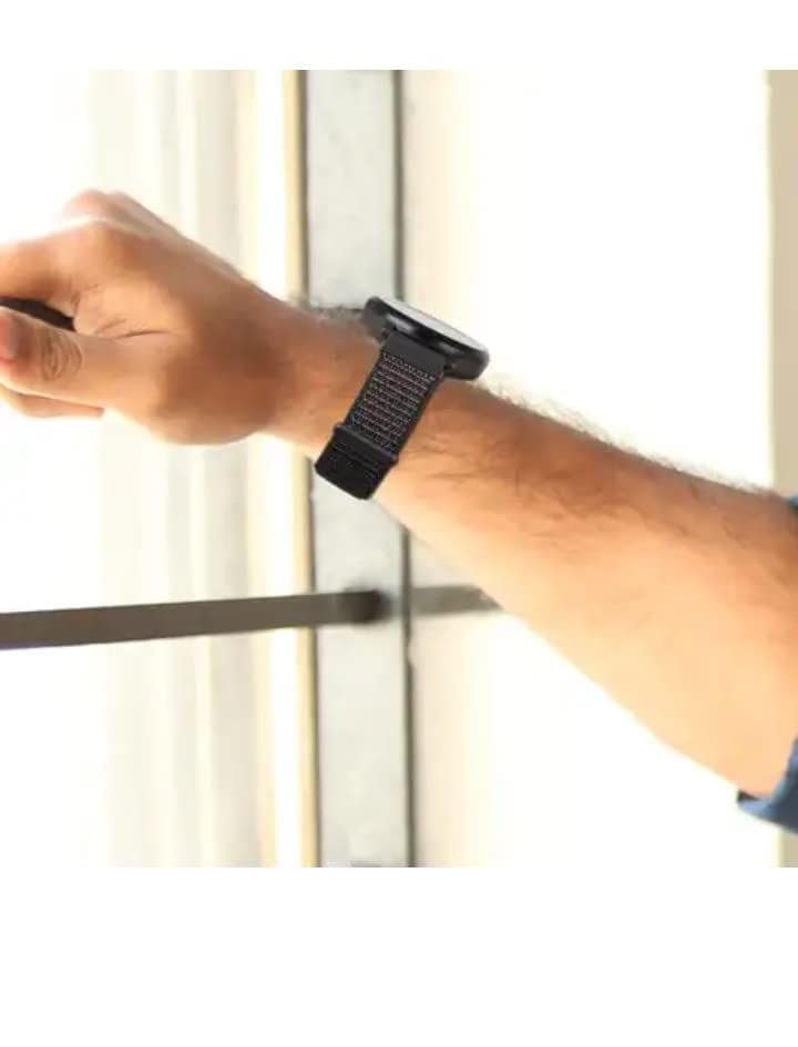 Exelent 22mm Classic Nylon Smart Watch Strap Compatible with ColorFit Ultra/Ultra 2, Vision, Caliber, Pro 3, Active/GPS, Buzz, Nav/Nav+, Endure Smartwatch Straps for Men & Women (Black) view 4