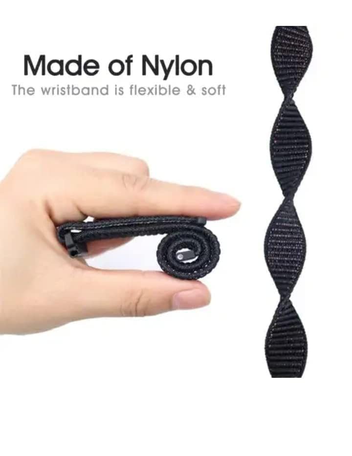 Exelent 22mm Classic Nylon Smart Watch Strap Compatible with ColorFit Ultra/Ultra 2, Vision, Caliber, Pro 3, Active/GPS, Buzz, Nav/Nav+, Endure Smartwatch Straps for Men & Women (Black) view 5