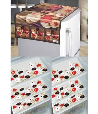 Crosmo PVC Animal Fridge Mat & Cover ( 99 53 ) Pack of 7 - Multicolor