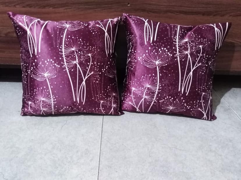 Purple White 3D Cushion Cover/Pillowcase/Throw Pillow cover 14x14 inches (35x35 cm), Pack of 5 Pcs. view 2