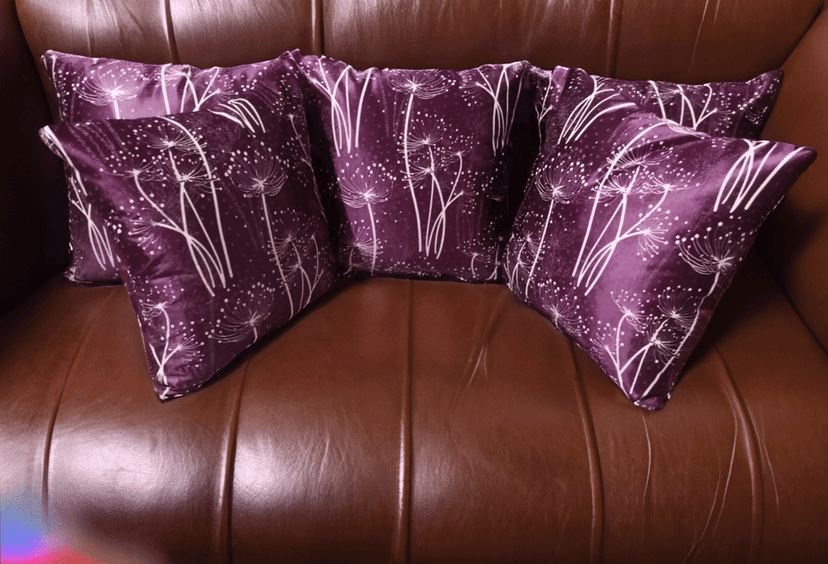 Purple White 3D Cushion Cover/Pillowcase/Throw Pillow cover 14x14 inches (35x35 cm), Pack of 5 Pcs. view 5